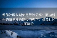 番茄社区长期使用经验分享：面向新手的快速熟悉路径与教学，番茄社区干嘛的