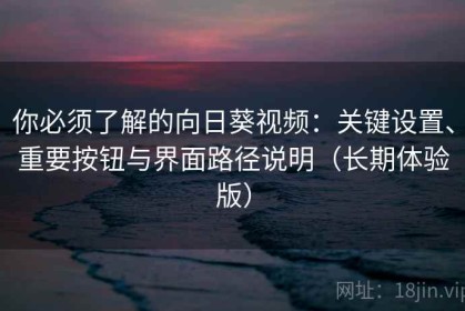 你必须了解的向日葵视频：关键设置、重要按钮与界面路径说明（长期体验版）