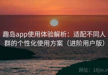 趣岛app使用体验解析：适配不同人群的个性化使用方案（进阶用户版）