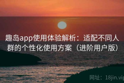 趣岛app使用体验解析：适配不同人群的个性化使用方案（进阶用户版）