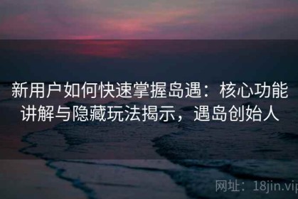 新用户如何快速掌握岛遇：核心功能讲解与隐藏玩法揭示，遇岛创始人