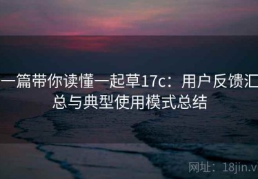 一篇带你读懂一起草17c：用户反馈汇总与典型使用模式总结