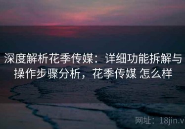 深度解析花季传媒：详细功能拆解与操作步骤分析，花季传媒 怎么样