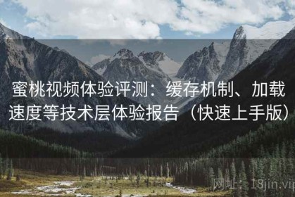 蜜桃视频体验评测：缓存机制、加载速度等技术层体验报告（快速上手版）