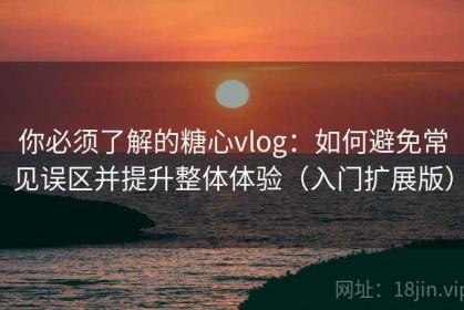 你必须了解的糖心vlog：如何避免常见误区并提升整体体验（入门扩展版）