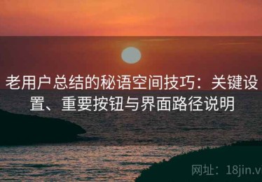 老用户总结的秘语空间技巧：关键设置、重要按钮与界面路径说明