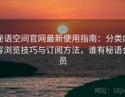 秘语空间官网最新使用指南：分类内容浏览技巧与订阅方法，谁有秘语会员