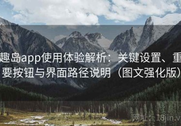 趣岛app使用体验解析：关键设置、重要按钮与界面路径说明（图文强化版）