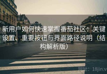 新用户如何快速掌握番茄社区：关键设置、重要按钮与界面路径说明（结构解析版）