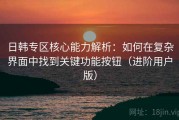 日韩专区核心能力解析：如何在复杂界面中找到关键功能按钮（进阶用户版）