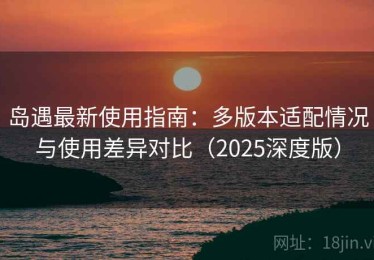 岛遇最新使用指南：多版本适配情况与使用差异对比（2025深度版）