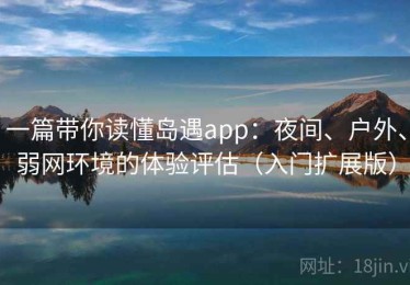 一篇带你读懂岛遇app：夜间、户外、弱网环境的体验评估（入门扩展版）