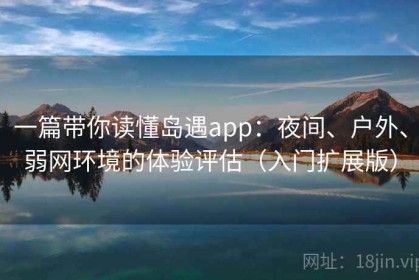 一篇带你读懂岛遇app：夜间、户外、弱网环境的体验评估（入门扩展版）