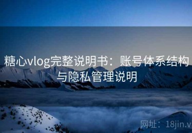 糖心vlog完整说明书：账号体系结构与隐私管理说明