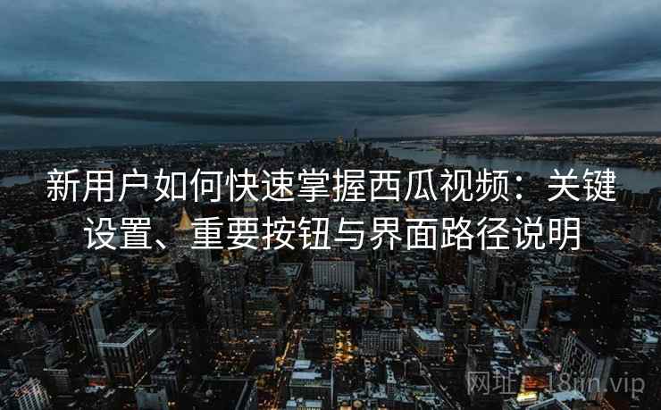 新用户如何快速掌握西瓜视频：关键设置、重要按钮与界面路径说明