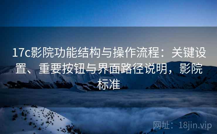 17c影院功能结构与操作流程：关键设置、重要按钮与界面路径说明，影院标准