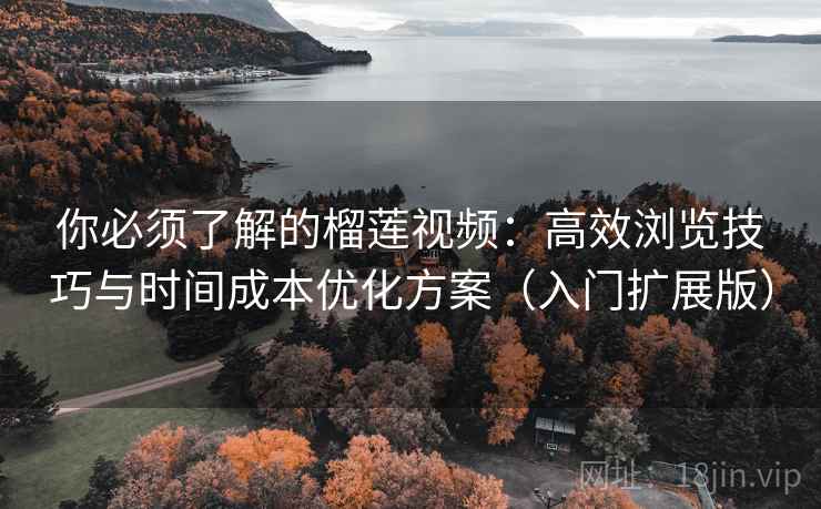 你必须了解的榴莲视频：高效浏览技巧与时间成本优化方案（入门扩展版）